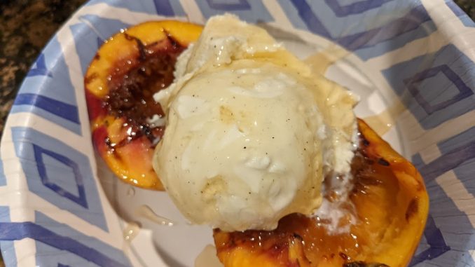 Grilled Peaches and Ice Cream